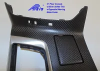 14-UP C7 Corvette Stingray, Carbon Fiber Floor Console (Shifter Bezel) w/Silver Trim